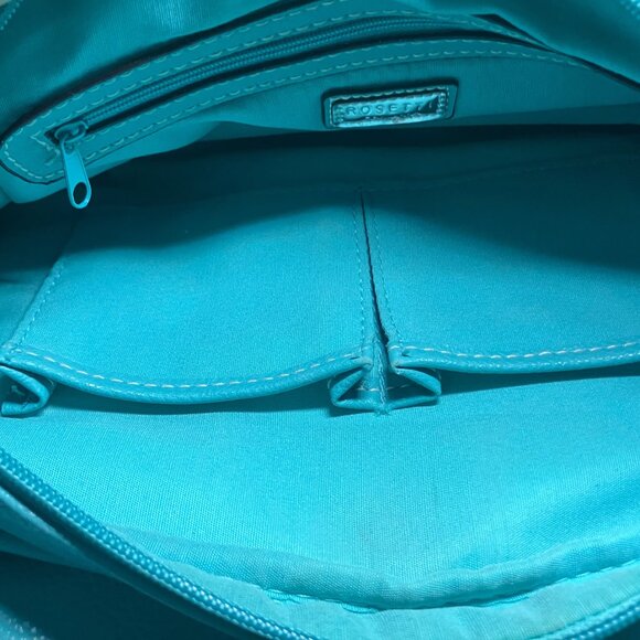 Rosetti Aqua Blue Faux Leather Handbag with Matching Wallet - Picture 14 of 16